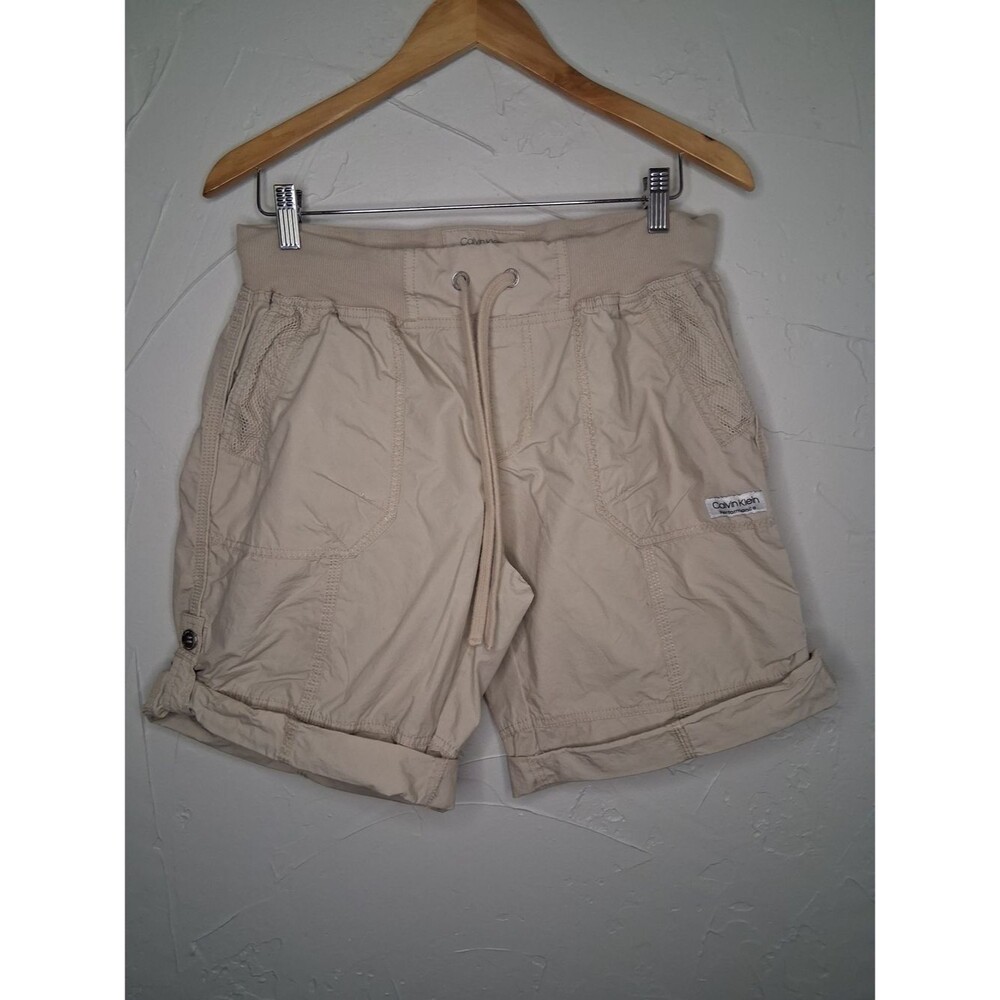 Calvin Klein 100% Cotton Performance  Comfort Shorts Women's Sz M Beige Outdoor - Picture 2 of 10
